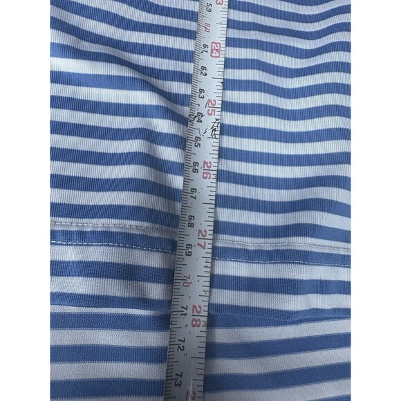 Bobby Jones Performance Golf Polo Blue White Striped Mens Size Large Shirt - Picture 7 of 7